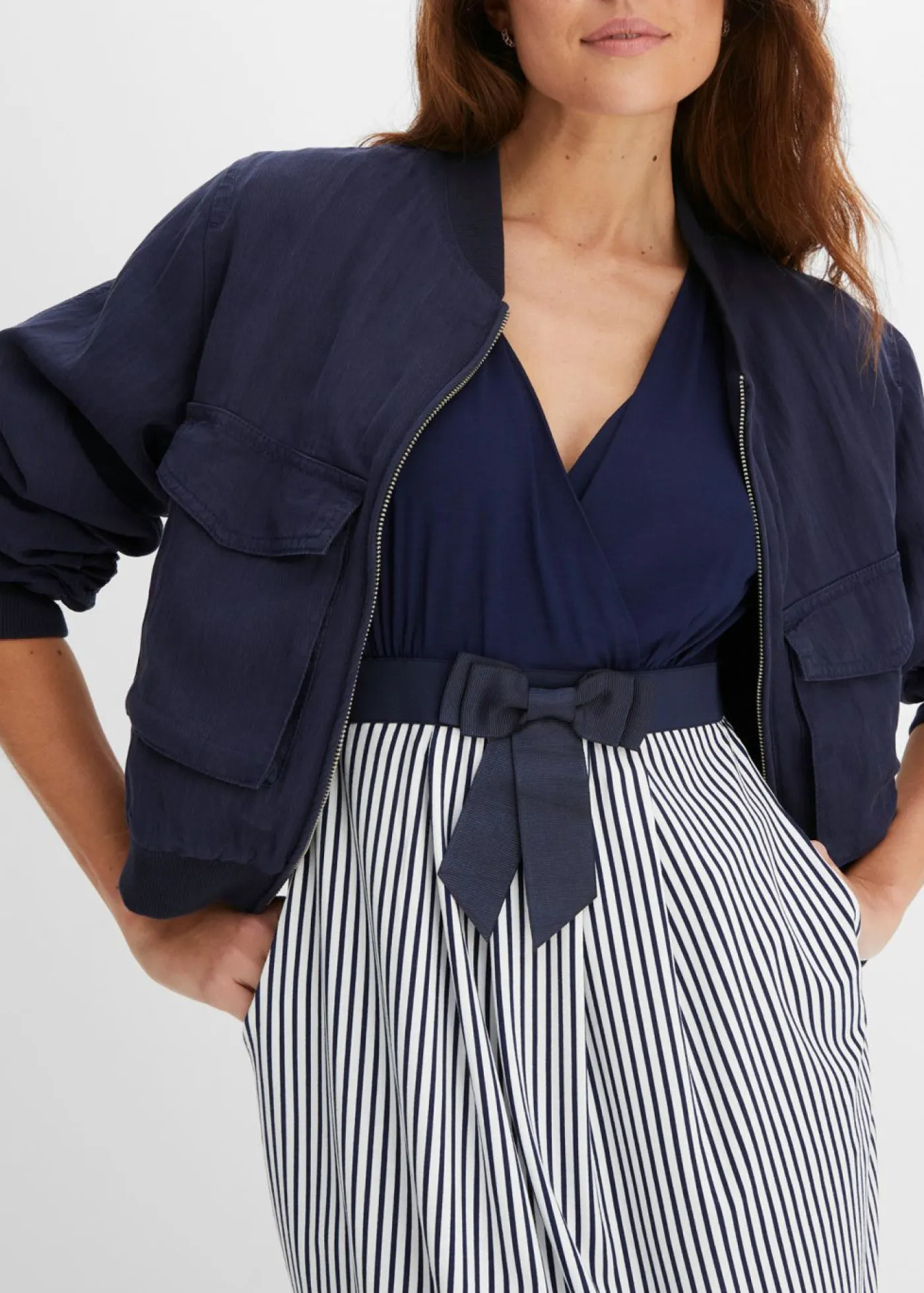 Vestido peplum con lazo en la cintura Mujer Vestidos