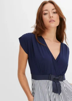 Vestido peplum con lazo en la cintura Mujer Vestidos