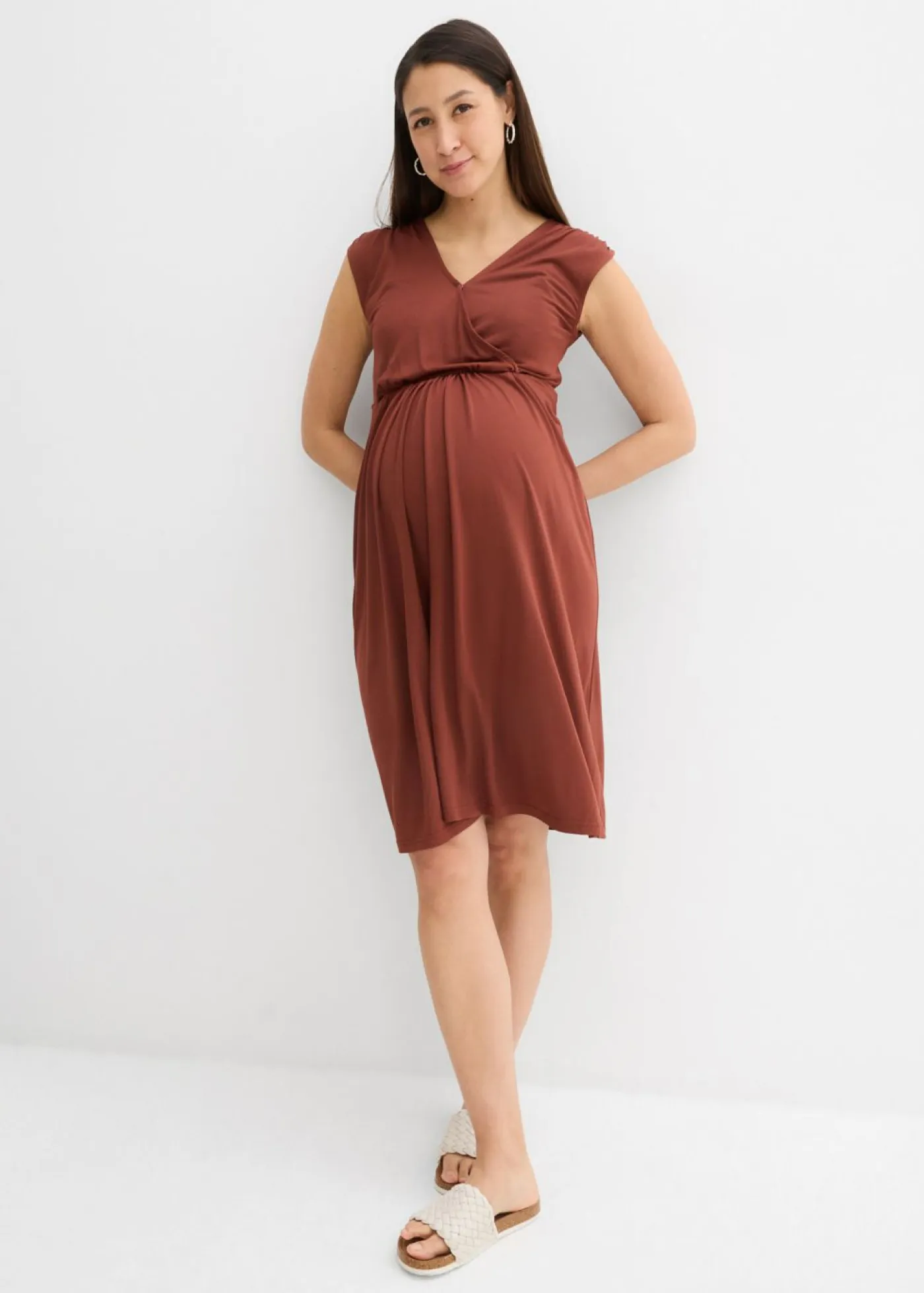 New Vestido premamá/de lactancia 2 en 1 de mezcla suave de modal Mujer Premamá