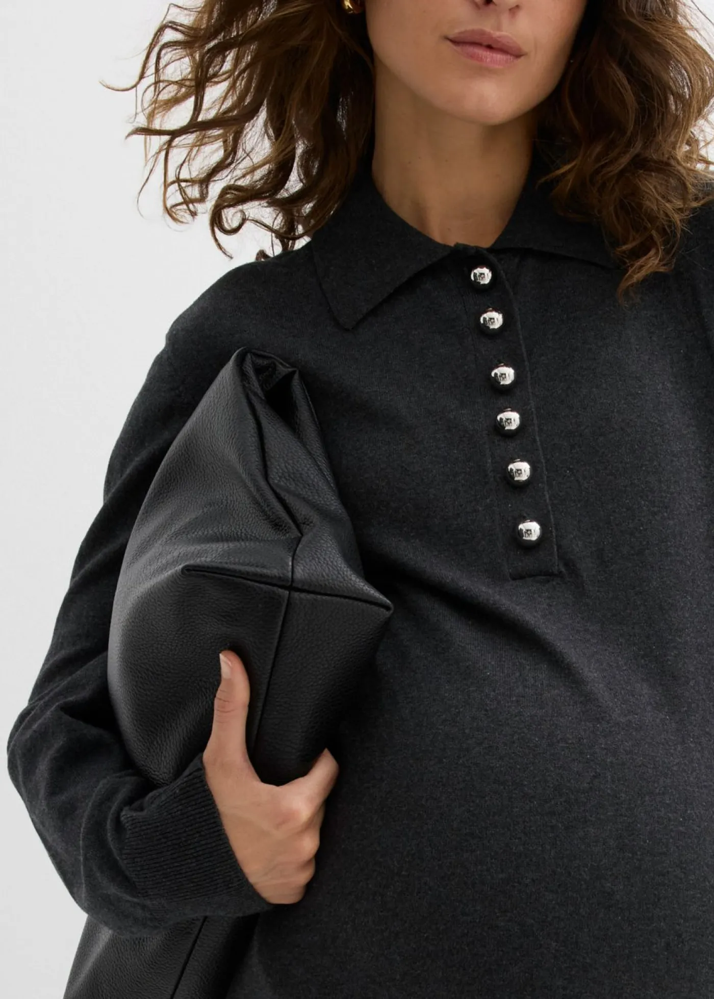 New Vestido premamá/de lactancia de punto fino de algodón orgánico Mujer Premamá