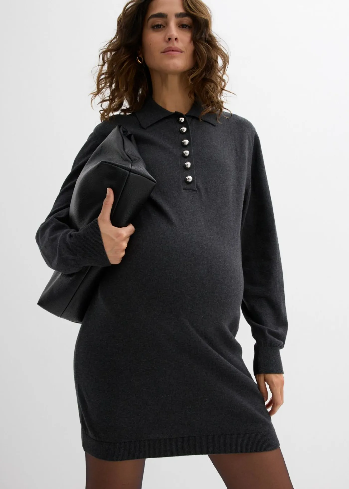 New Vestido premamá/de lactancia de punto fino de algodón orgánico Mujer Premamá