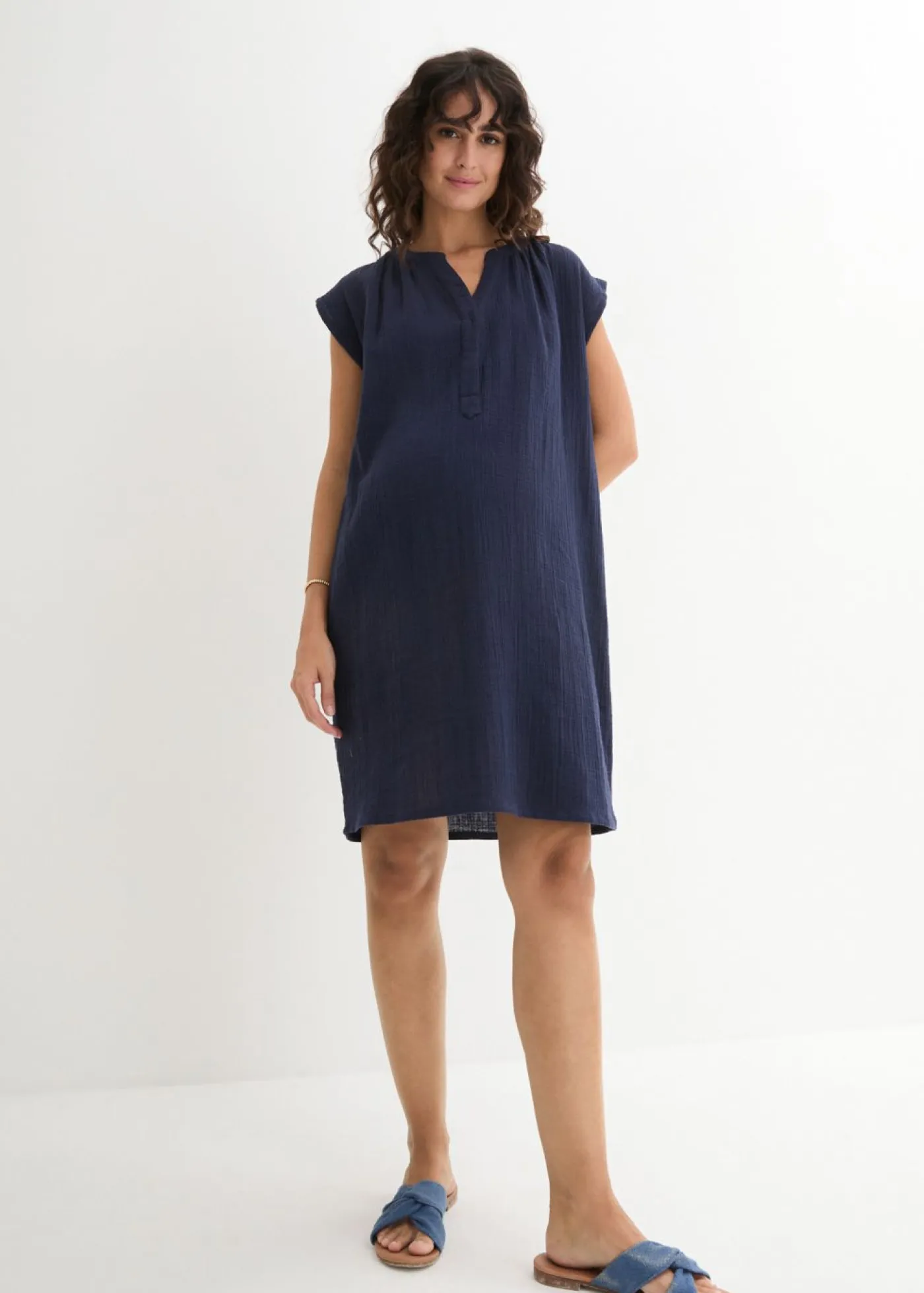 Clearance Vestido premamá/de lactancia 2 en 1 de muselina de algodón Mujer Premamá