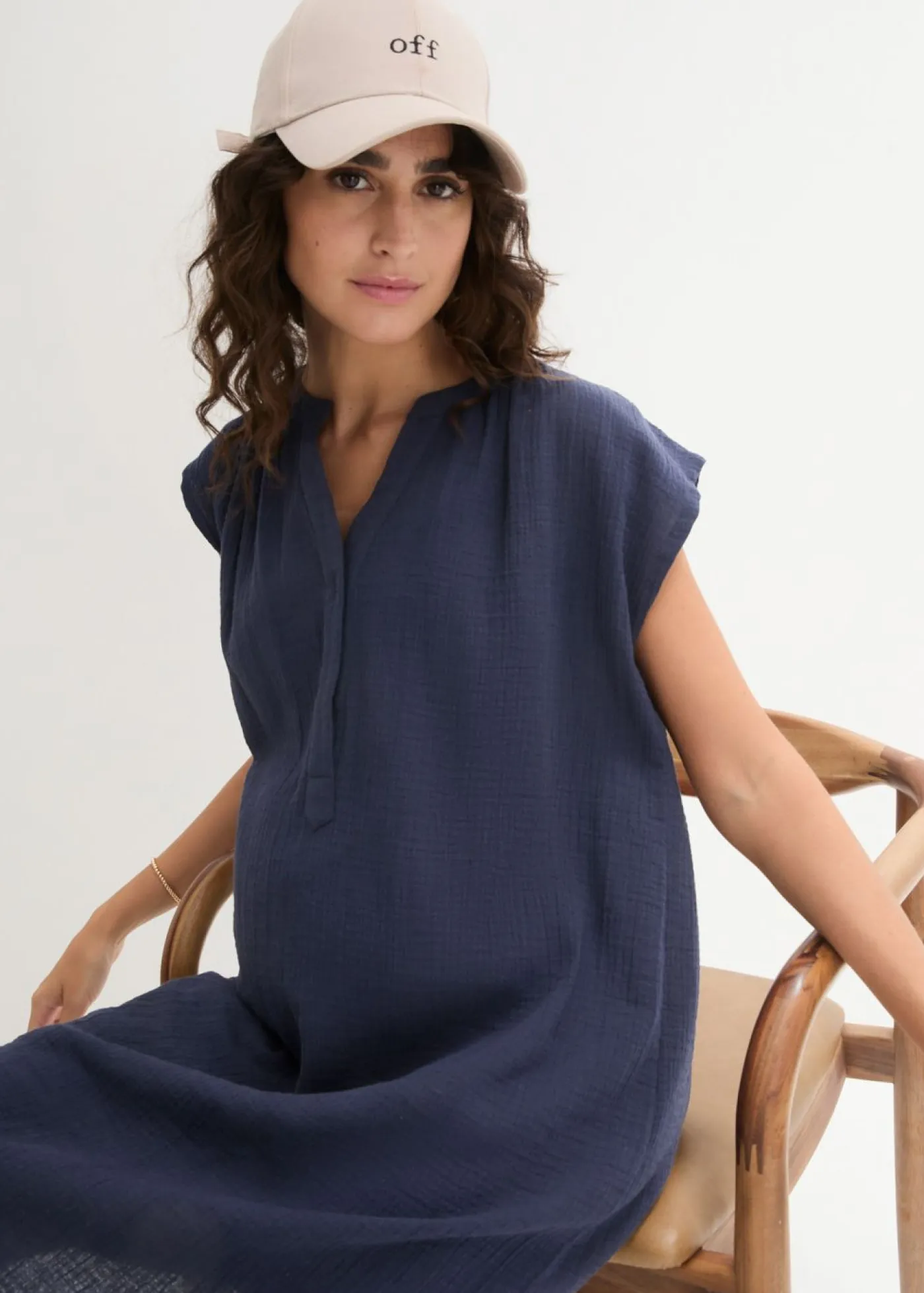 Clearance Vestido premamá/de lactancia 2 en 1 de muselina de algodón Mujer Premamá