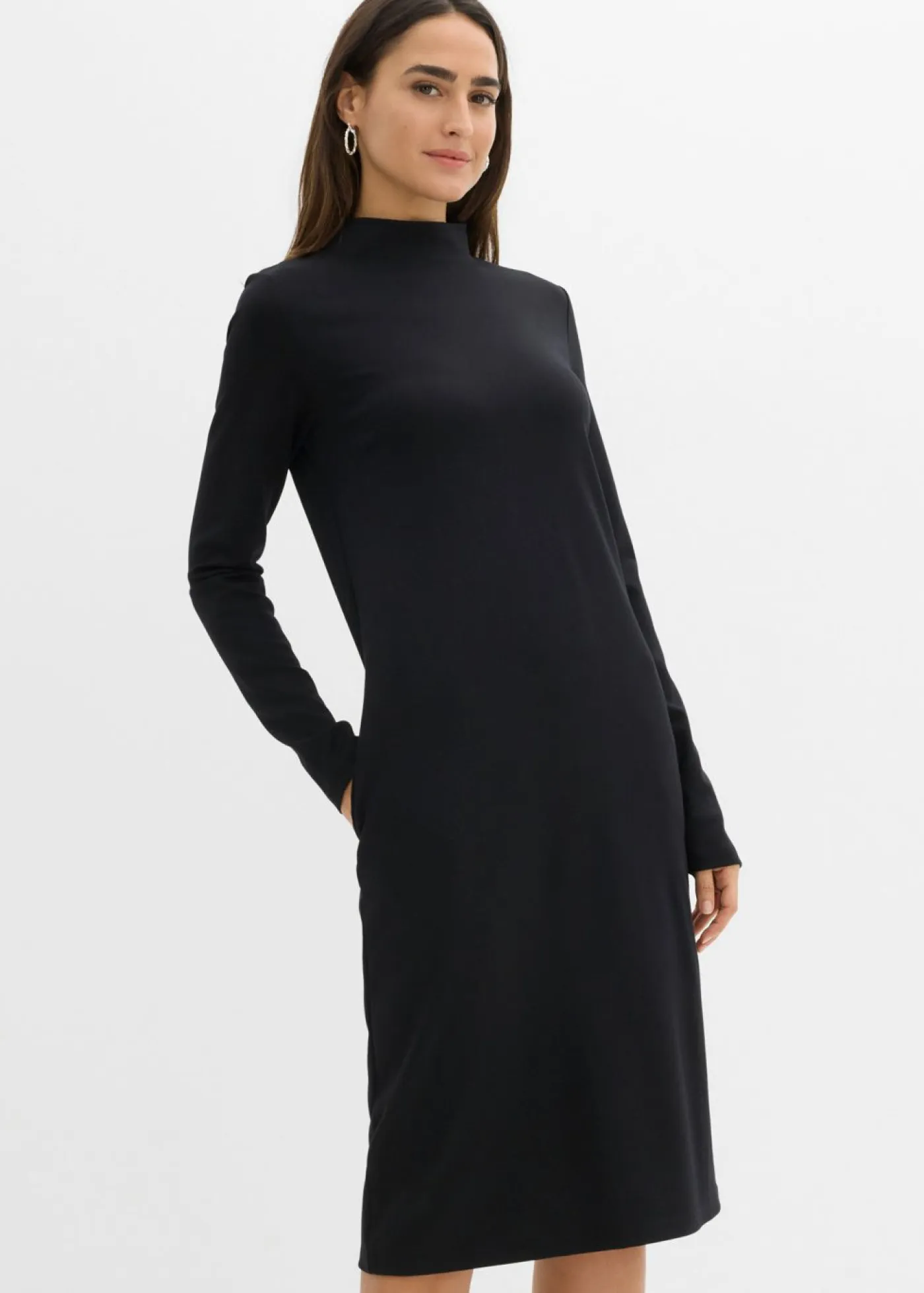 Best Vestido Punto di Roma con cuello alto Mujer Básicos|Vestidos