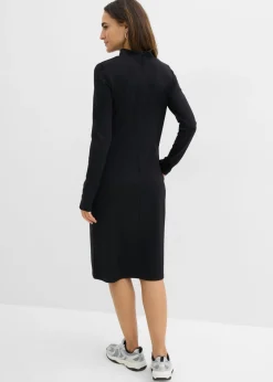 Best Vestido Punto di Roma con cuello alto Mujer Básicos|Vestidos