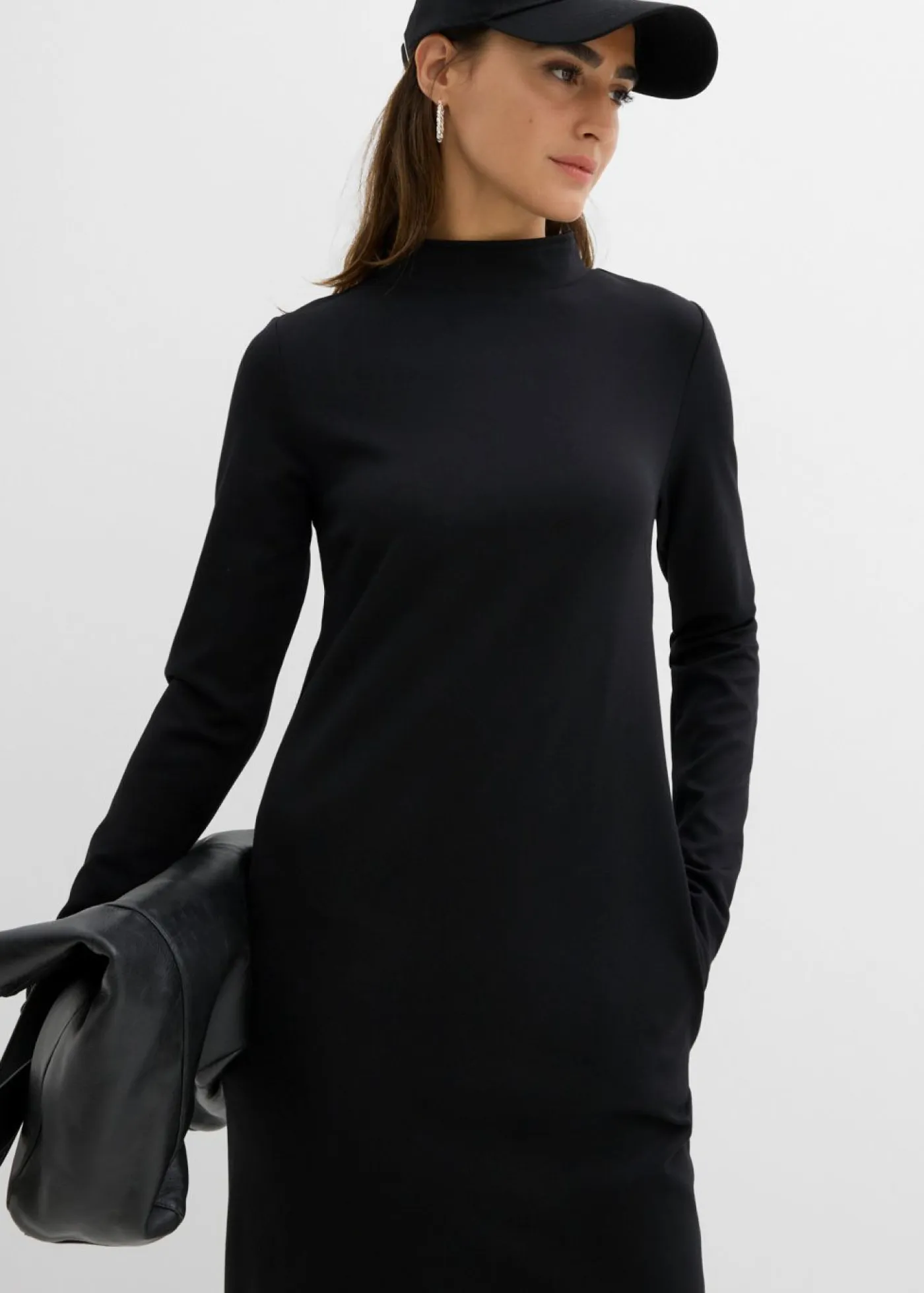 Best Vestido Punto di Roma con cuello alto Mujer Básicos|Vestidos