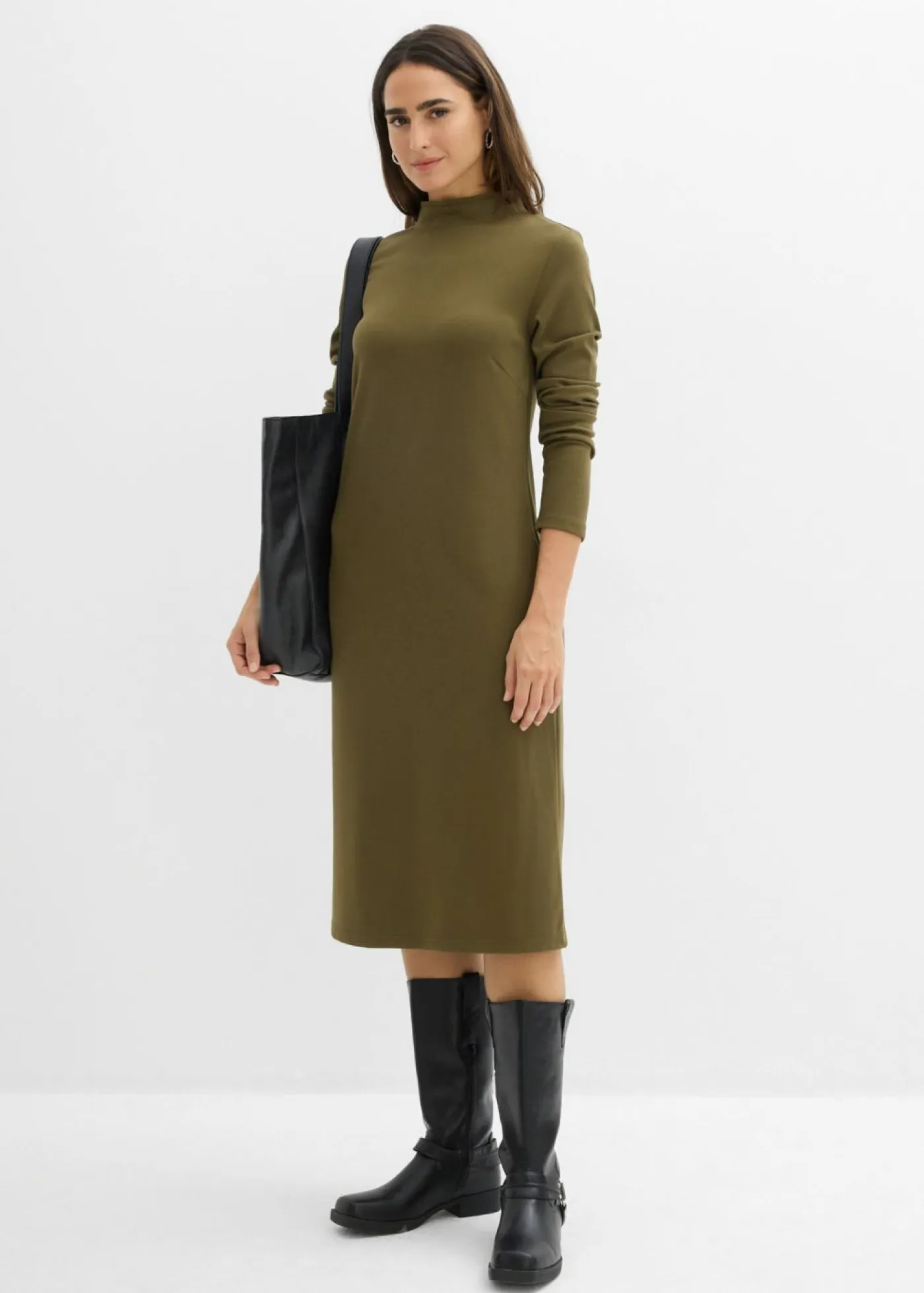 Sale Vestido Punto di Roma con cuello alto Mujer Básicos|Vestidos