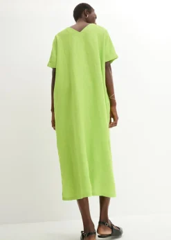 New Vestido tipo caftán de lino puro Mujer Premium|Vestidos