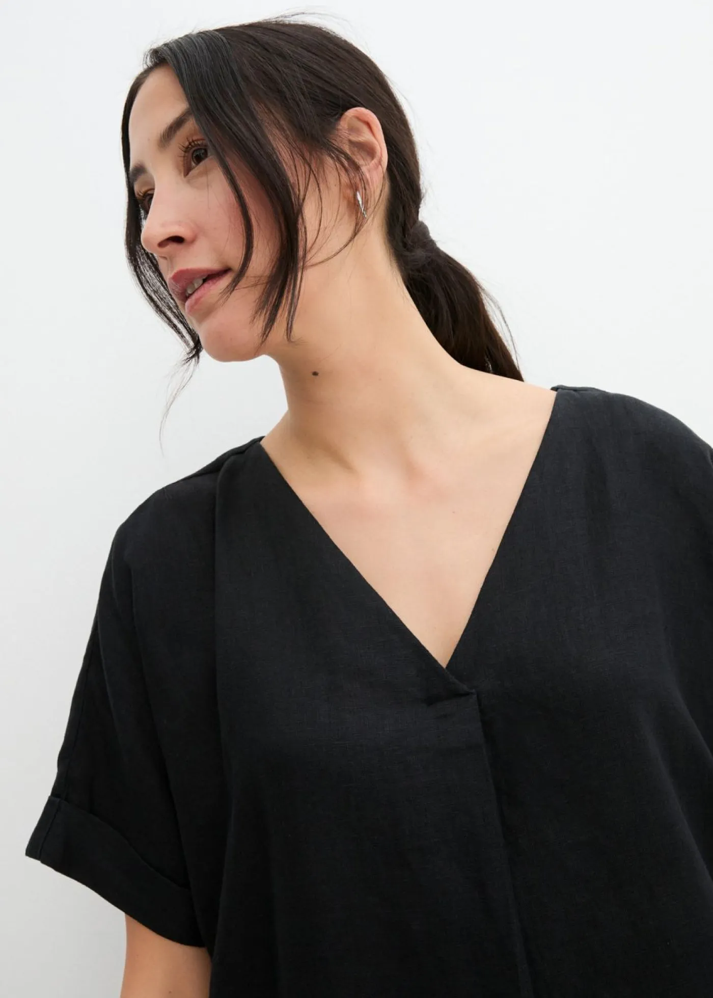 Clearance Vestido tipo caftán de lino puro Mujer Premium|Vestidos