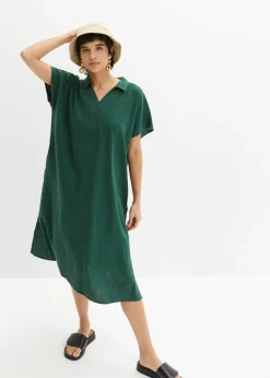 Best Vestido tipo caftán de mezcla ligera de viscosa y lino Mujer Esenciales|Vestidos