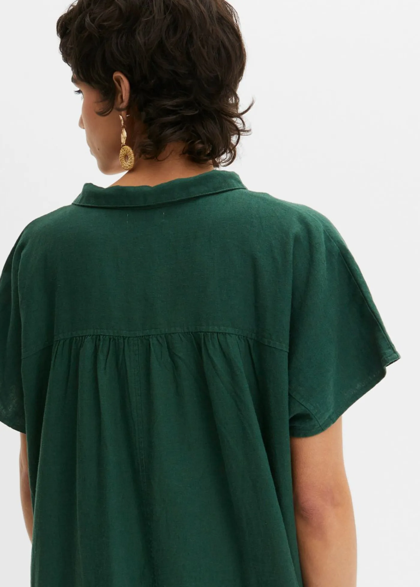 Sale Vestido tipo caftán de mezcla ligera de viscosa y lino Mujer Esenciales|Vestidos