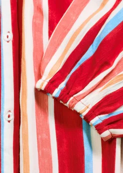 Clearance Vestido tipo caftán de viscosa estructurada de rayas Mujer Vestidos