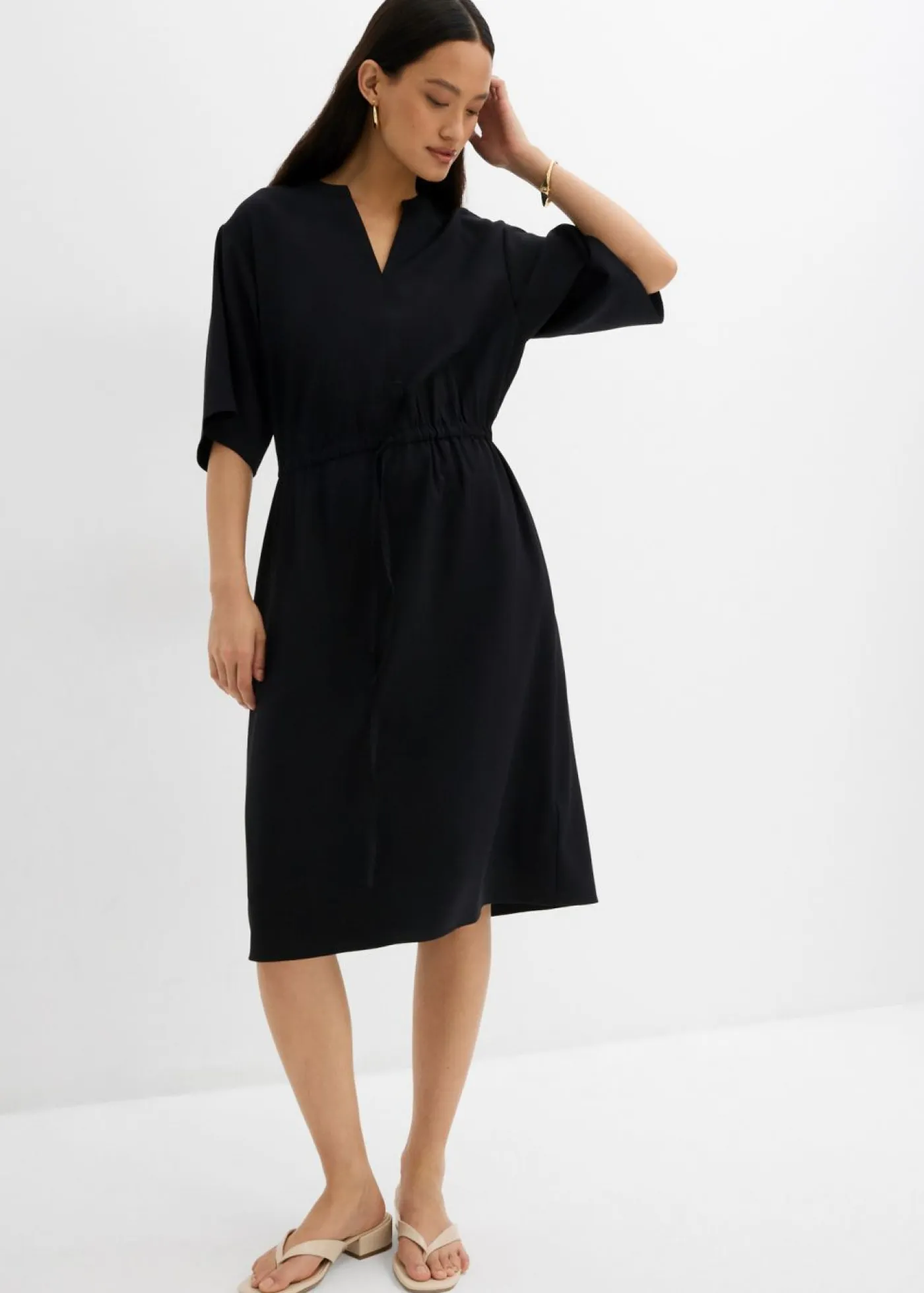 Hot Vestido tipo caftán de viscosa fina Mujer Esenciales|Vestidos