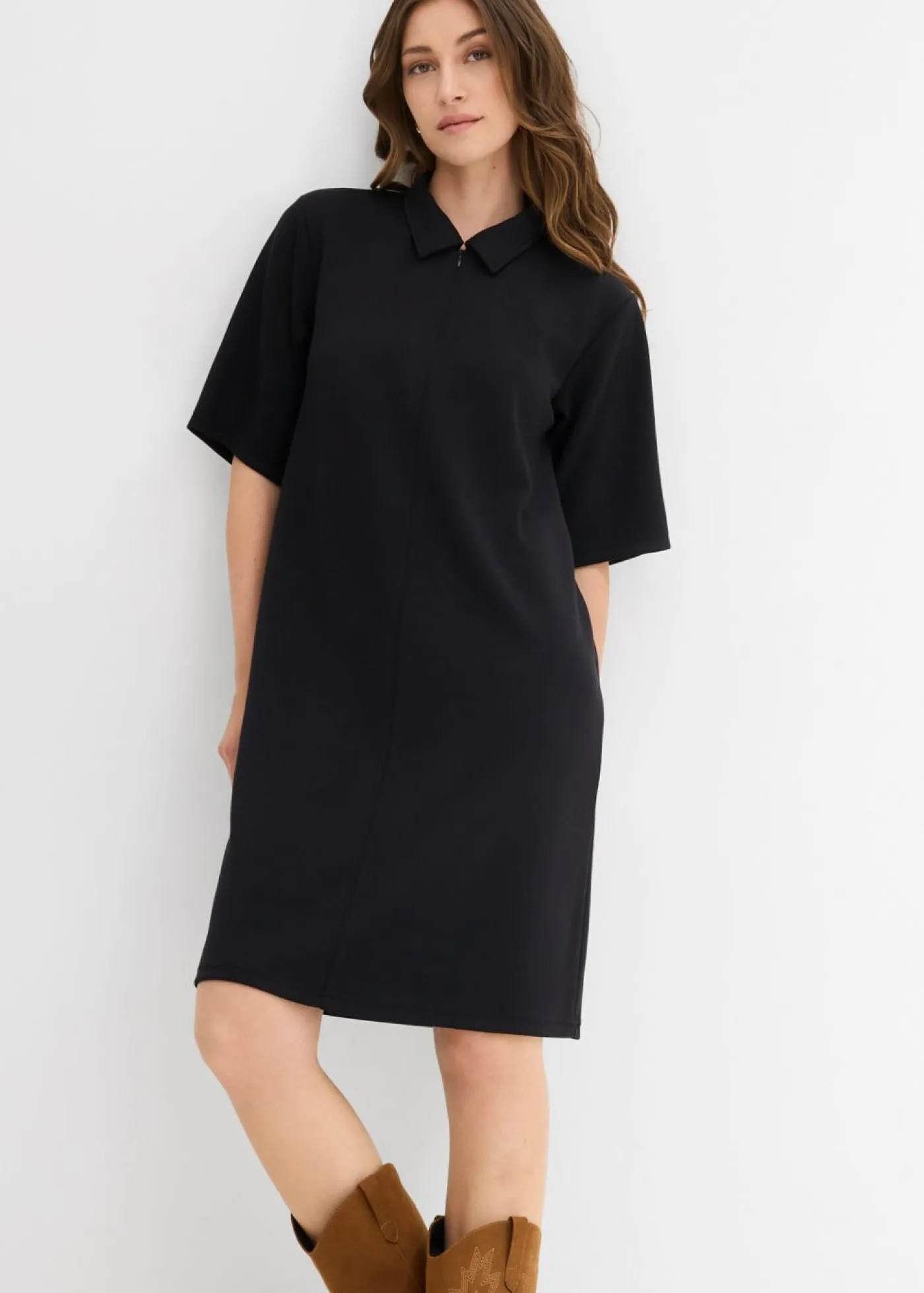 New Vestido tipo polo de neopreno suave Mujer Esenciales|Vestidos