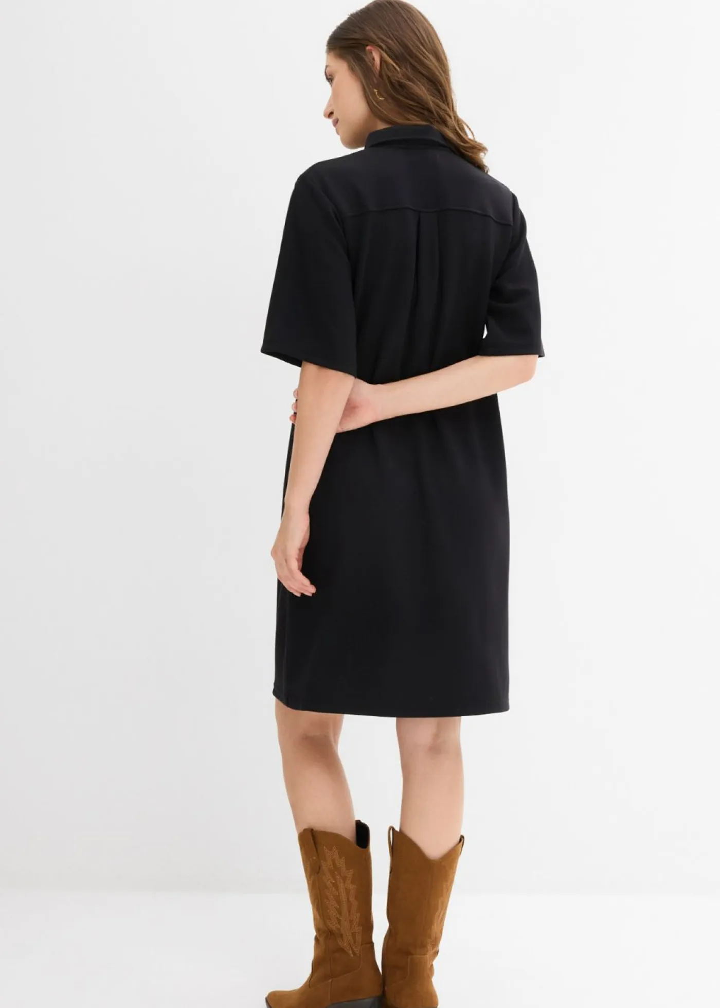 New Vestido tipo polo de neopreno suave Mujer Esenciales|Vestidos