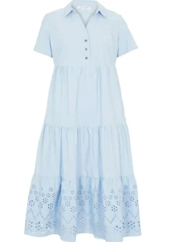 Clearance Vestido tipo túnica de algodón puro con bordado calado Mujer Vestidos