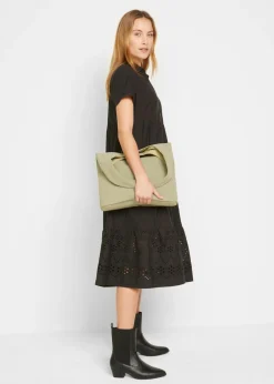 Vestido tipo túnica de algodón puro con bordado calado Mujer Vestidos