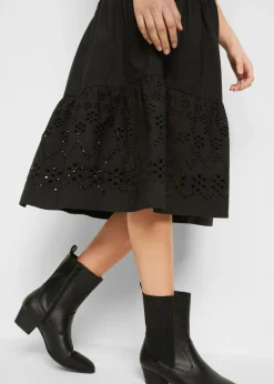 Vestido tipo túnica de algodón puro con bordado calado Mujer Vestidos