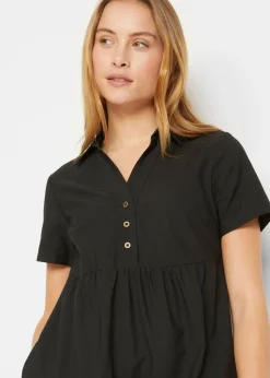 Vestido tipo túnica de algodón puro con bordado calado Mujer Vestidos