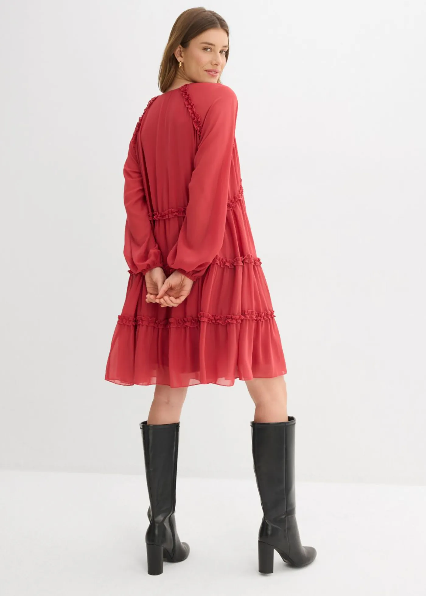 Online Vestido tipo túnica de gasa estructurada Mujer Vestidos|Novedades