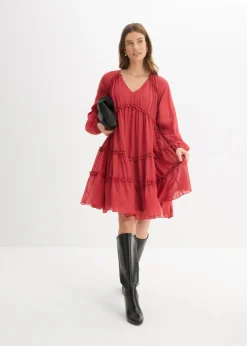 Online Vestido tipo túnica de gasa estructurada Mujer Vestidos|Novedades