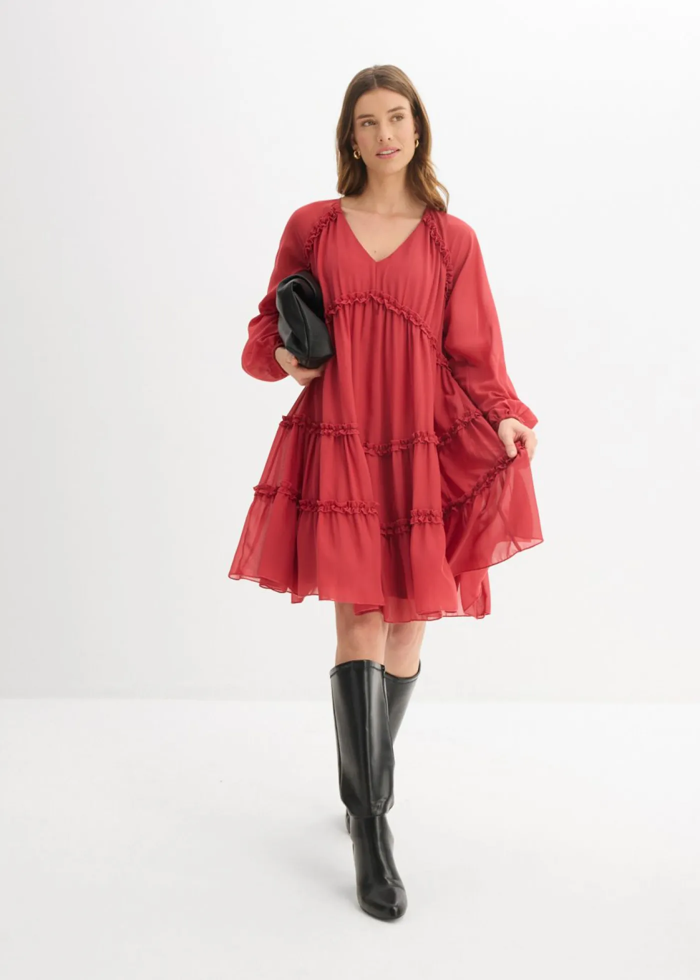 Online Vestido tipo túnica de gasa estructurada Mujer Vestidos|Novedades
