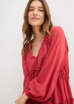 Online Vestido tipo túnica de gasa estructurada Mujer Vestidos|Novedades