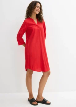 Online Vestido tipo túnica de mezcla de viscosa con efecto estructurado Mujer Vestidos