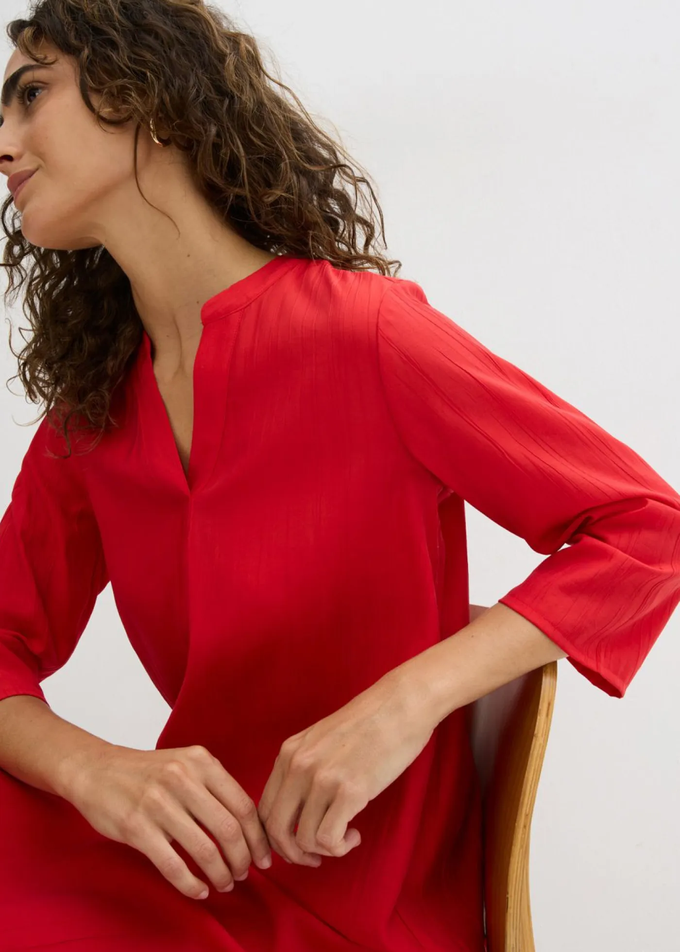 Online Vestido tipo túnica de mezcla de viscosa con efecto estructurado Mujer Vestidos