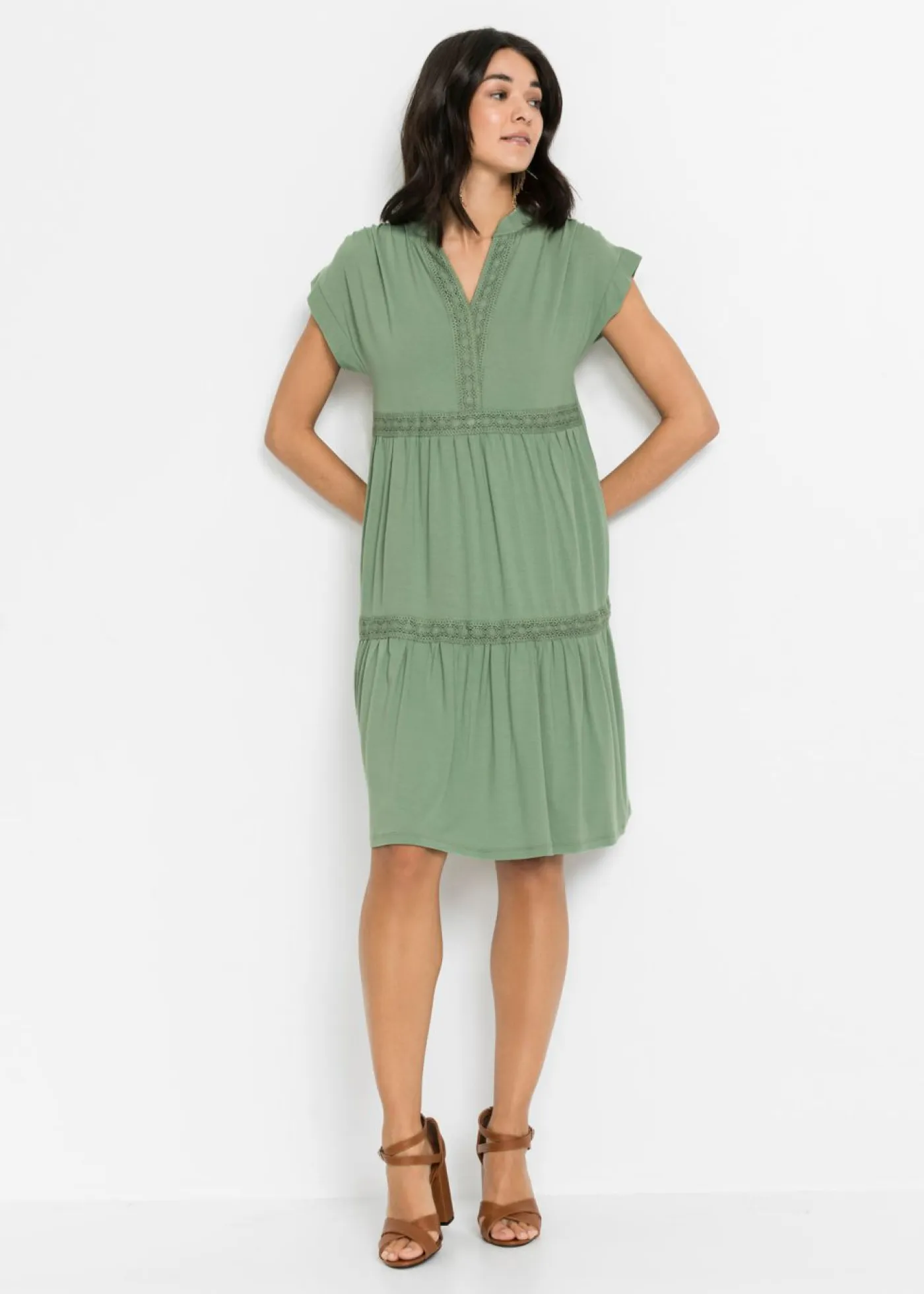 Sale Vestido tipo túnica de mezcla de viscosa suave Mujer Vestidos