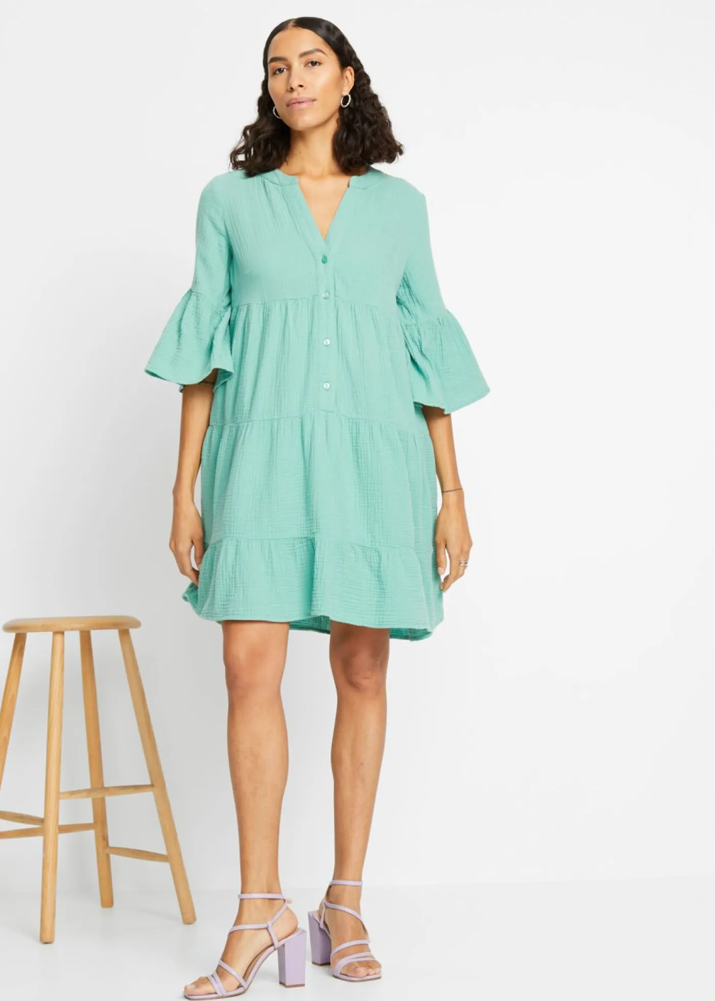 Clearance Vestido tipo túnica de muselina Mujer Vestidos