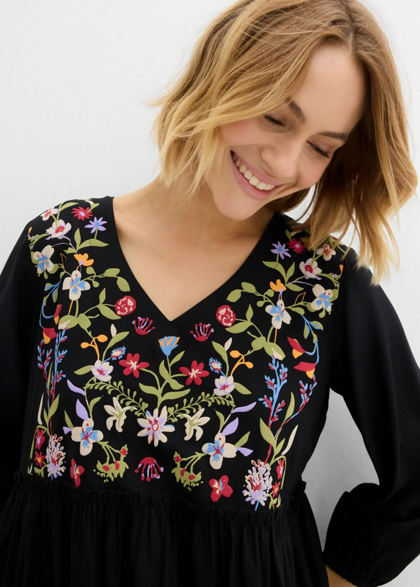 Vestido tipo túnica de viscosa fluida Mujer Vestidos