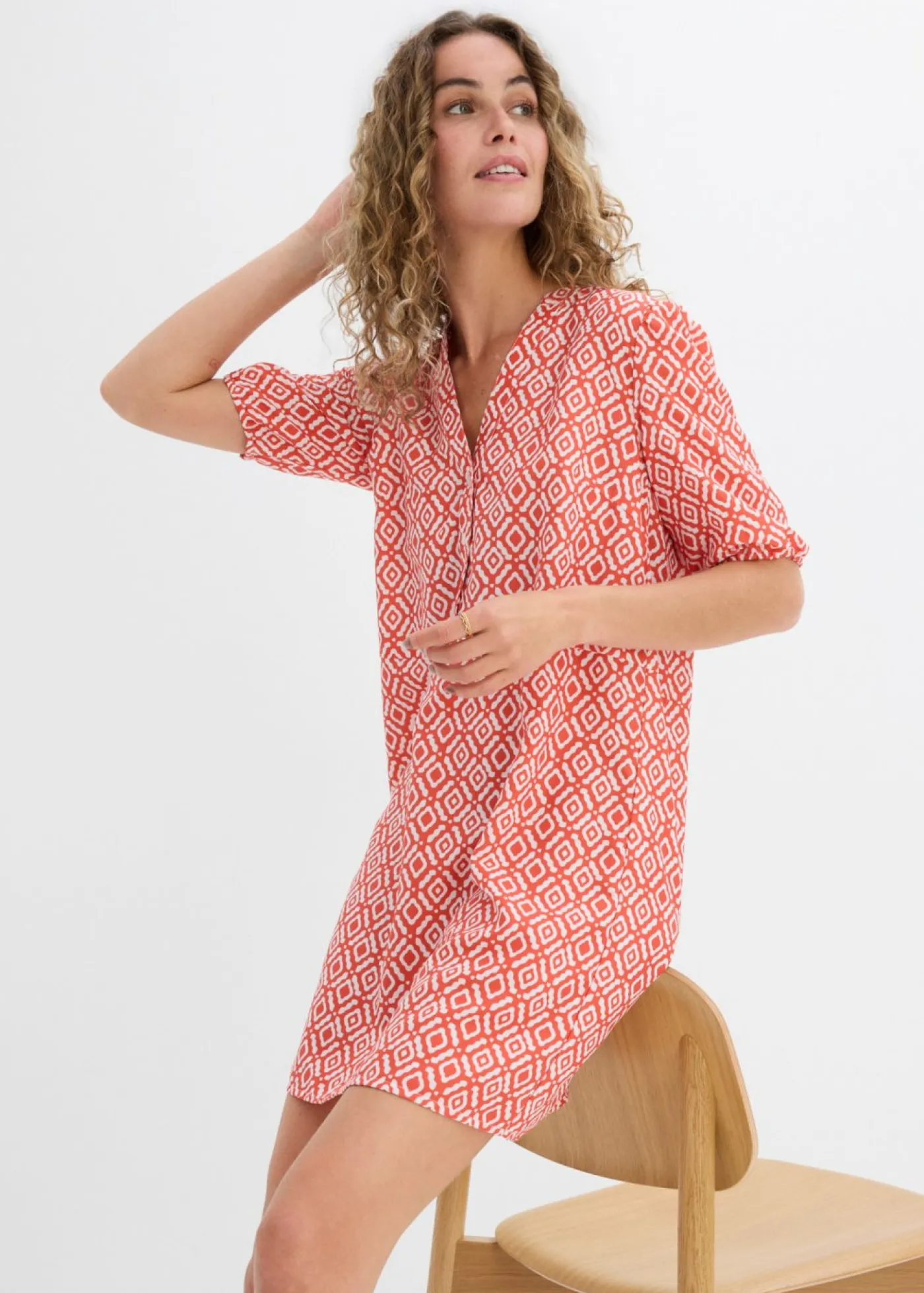 Online Vestido tipo túnica de viscosa fluida Mujer Vestidos