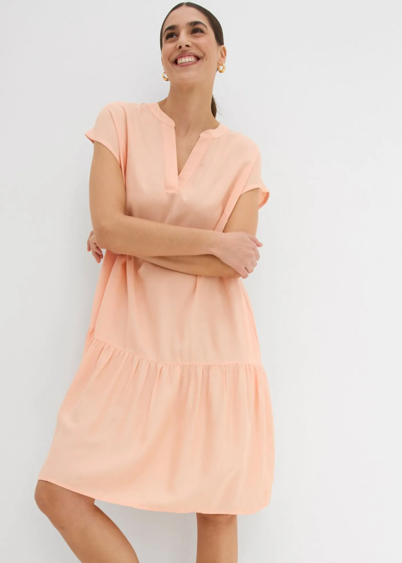 Vestido tipo túnica de viscosa fina Mujer Vestidos