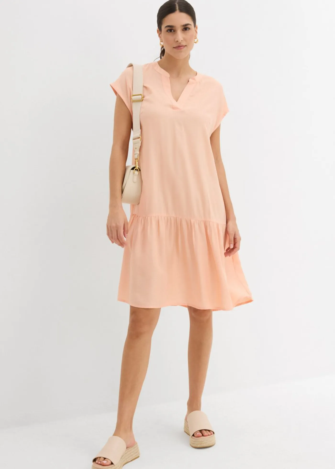 Vestido tipo túnica de viscosa fina Mujer Vestidos