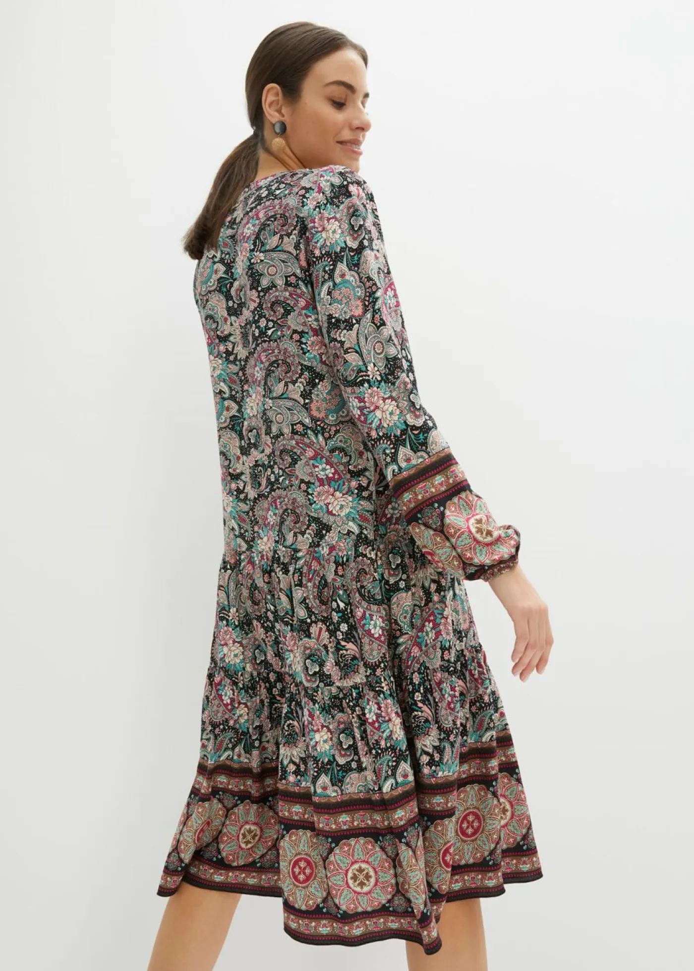 Best Vestido tipo túnica de viscosa fluida, talla petite Mujer Vestidos|Tallas Pequeñas