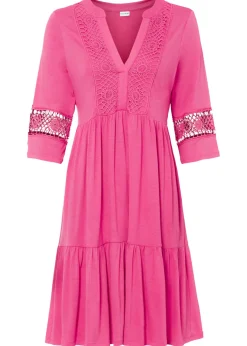 Sale Vestido tipo túnica de viscosa suave Mujer Vestidos|Novedades