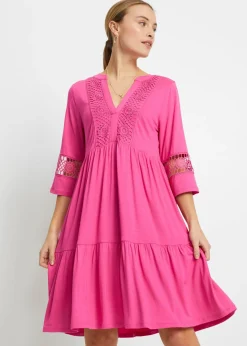 Sale Vestido tipo túnica de viscosa suave Mujer Vestidos|Novedades