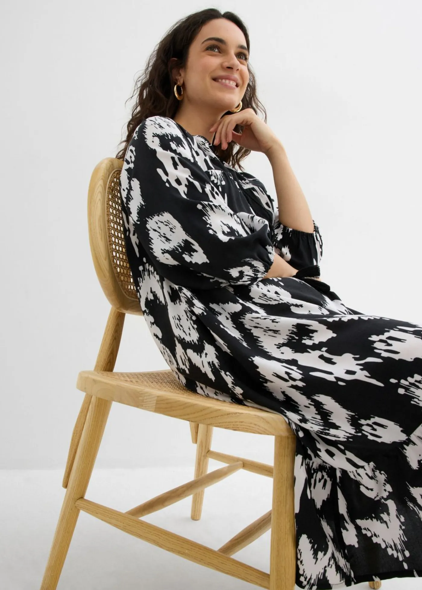 New Vestido tipo túnica de viscosa pura Mujer Conjuntos De Ropa|Vestidos
