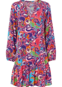 Online Vestido tipo túnica de viscosa fluida Mujer Vestidos|Novedades