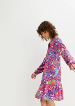 Online Vestido tipo túnica de viscosa fluida Mujer Vestidos|Novedades