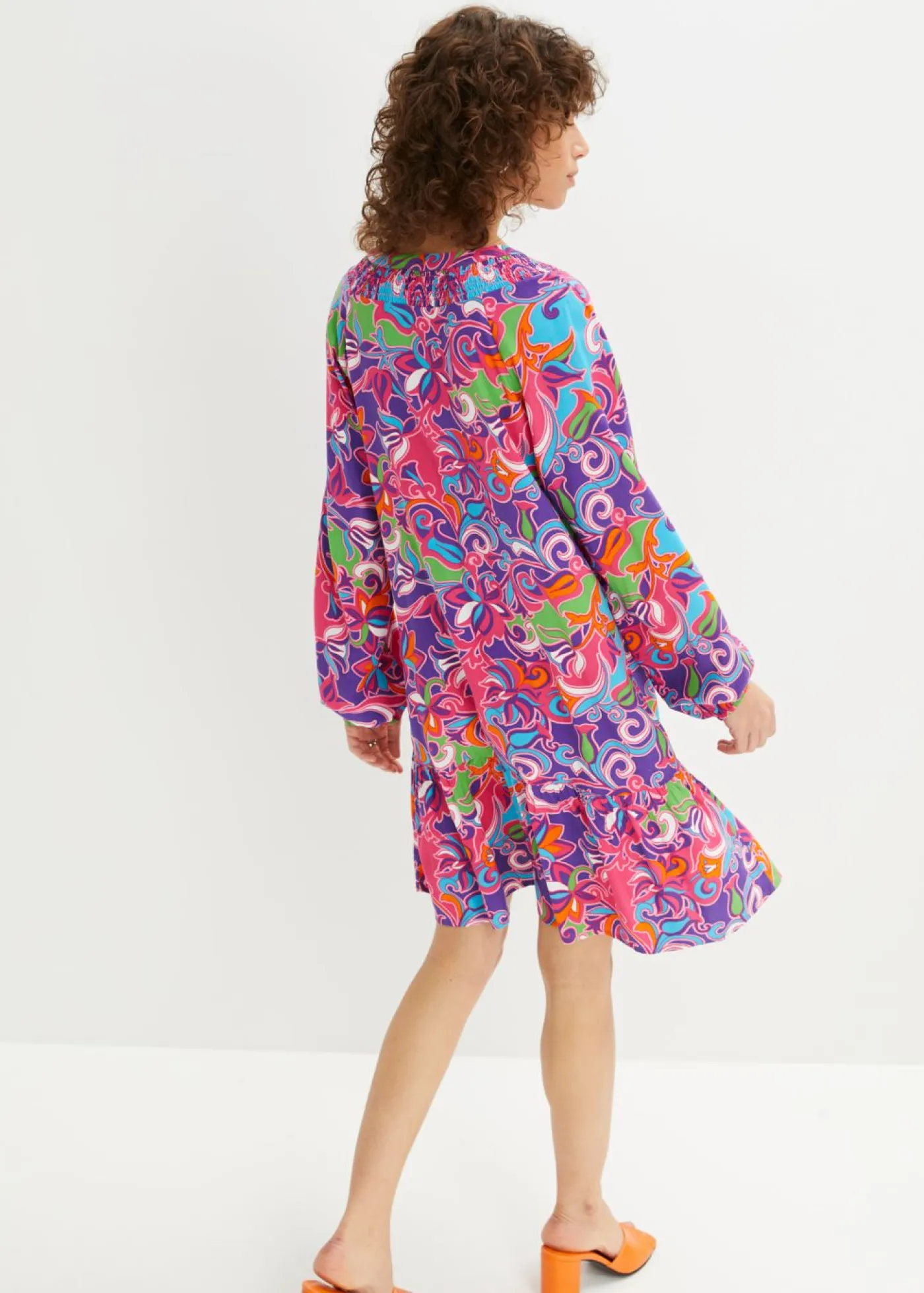 Online Vestido tipo túnica de viscosa fluida Mujer Vestidos|Novedades