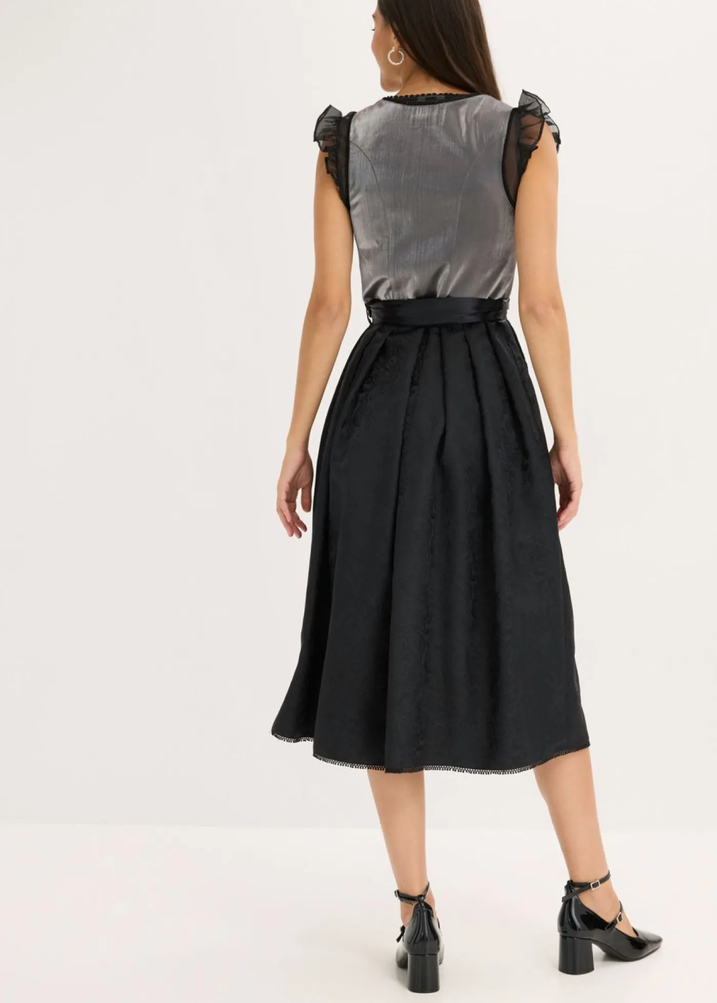 Best Vestido tirolés con terciopelo y largo midi (2 piezas) Mujer Vestidos