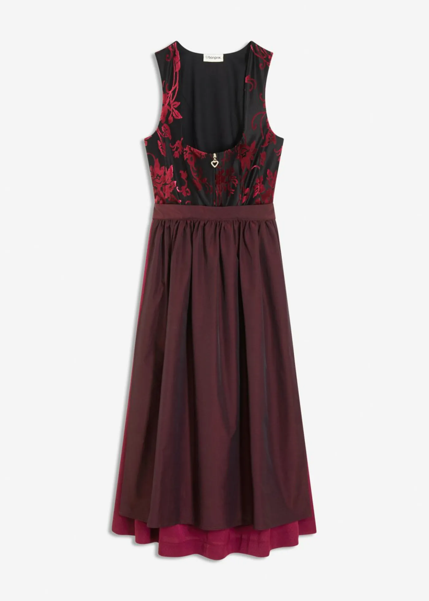 Vestido tirolés con terciopelo y largo midi (2 piezas) Mujer Vestidos