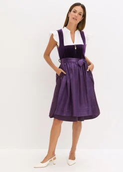 Best Vestido tirolés con terciopelo y largo midi (2 piezas) Mujer Vestidos