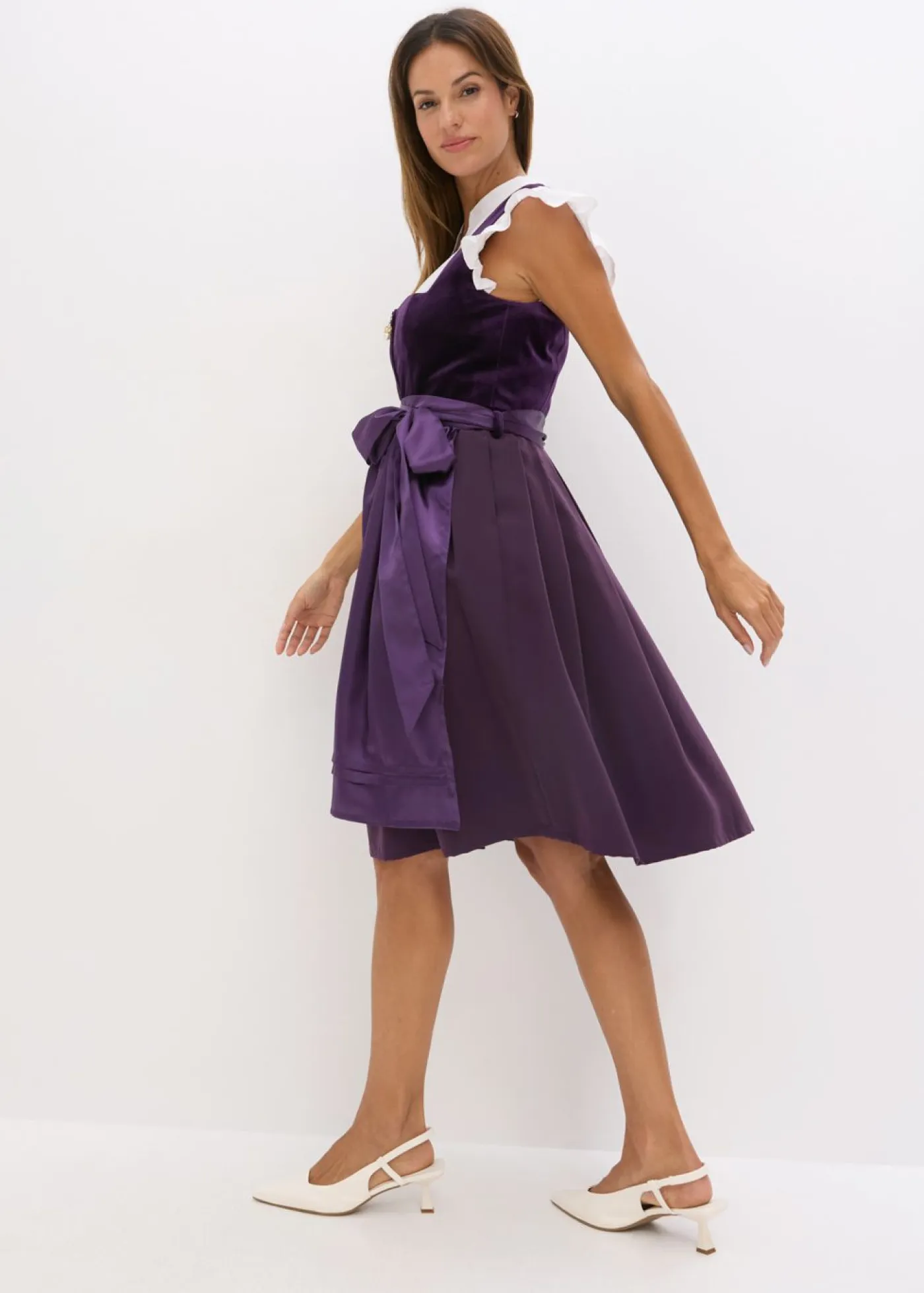 Best Vestido tirolés con terciopelo y largo midi (2 piezas) Mujer Vestidos