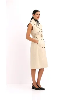 Best Vestido trench con cinturón (2 piezas) Mujer Vestidos