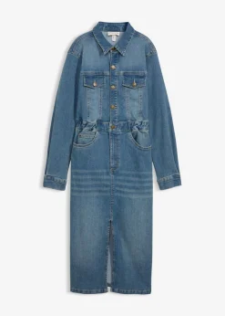 Discount Vestido vaquero con algodón orgánico Mujer Tallas Pequeñas|Vestidos