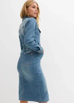 Discount Vestido vaquero con algodón orgánico Mujer Tallas Pequeñas|Vestidos
