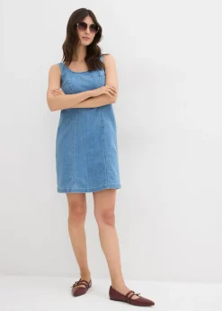 Sale Vestido vaquero de algodón orgánico con elástico Mujer Vestidos